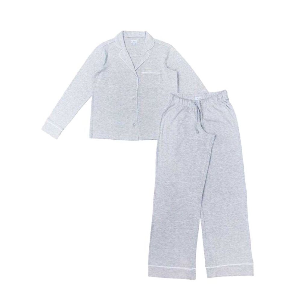 Linea Unisex Adult Cotton Pajama Set (Pack of 1) / Gray